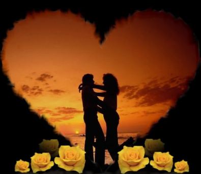 sunset love kiss. Love letter to my partner,